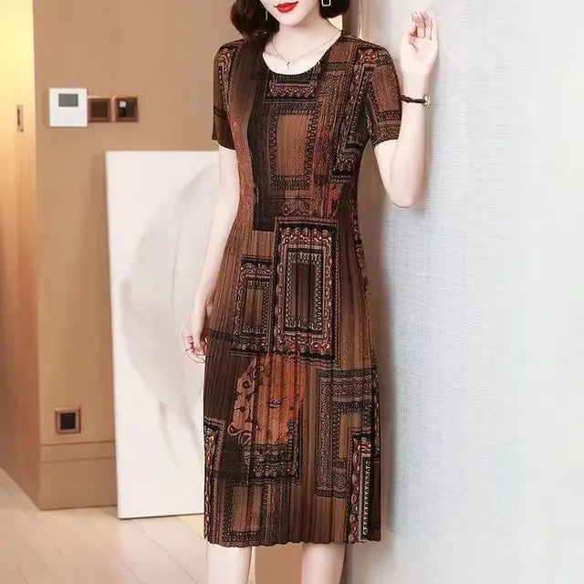 Vestido Vintage Estampado Geométrico