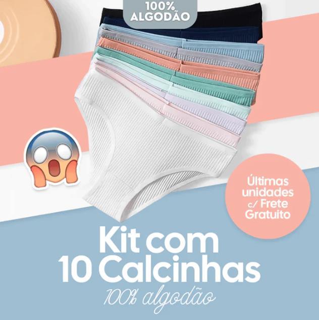 Kit Com 10 Calcinhas Antibacterianas